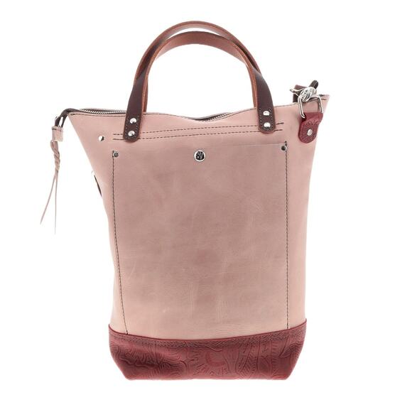 Home Tree Handcrafted Mini Rey Leather Crossbody Bag Tote Colorblock Fringe - Picture 2 of 6